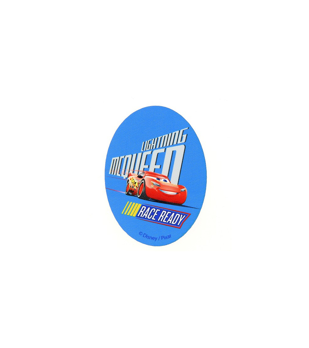 Placa estampada Cars Flash Mac Queen azul 8x11cm