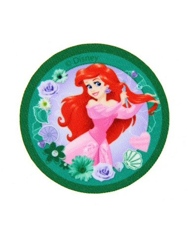 Ecusson imprimé princesse Ariel 6.5x6.5cm