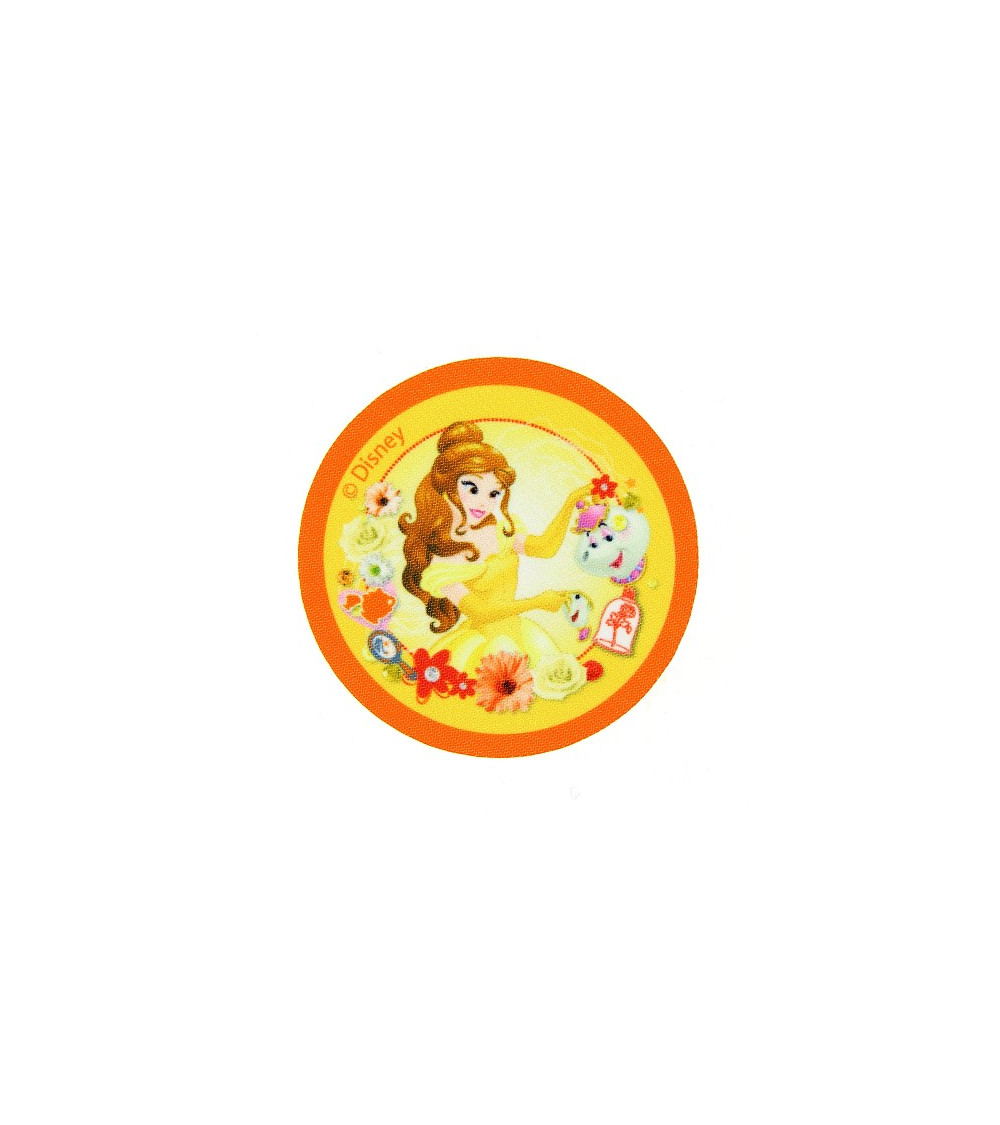 Princess Belle printed badge 6.5x6.5cm