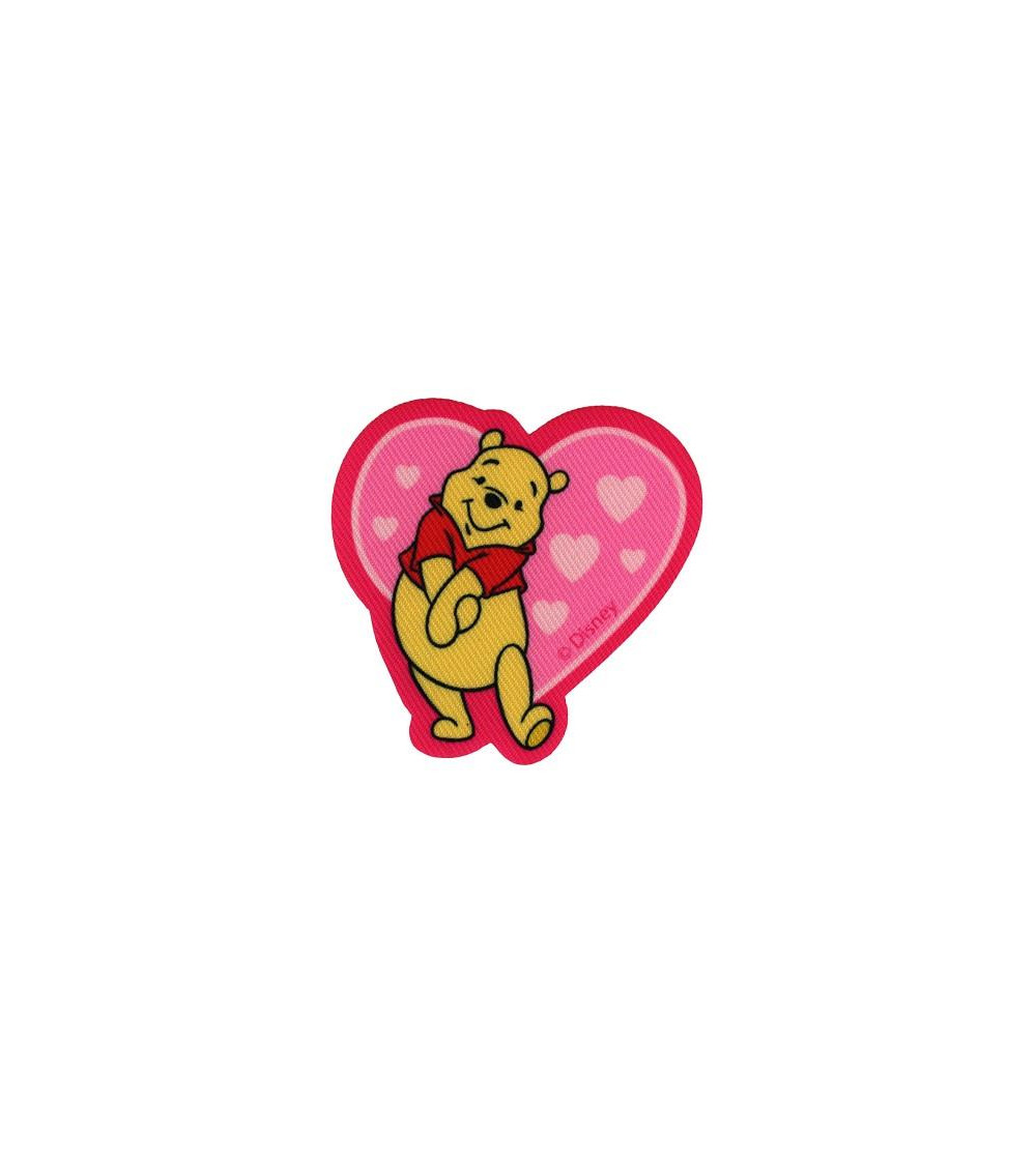 Bedruckter Aufnäher mit Winnie-Herz, 6,5 x 6,5 cm