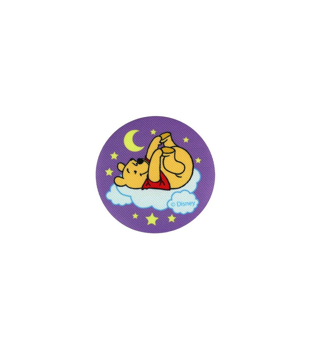 Parche estampado Winnie duerme 8x8cm