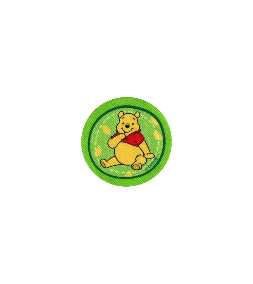 Winnie printed patch green background 7.2x7.2cm