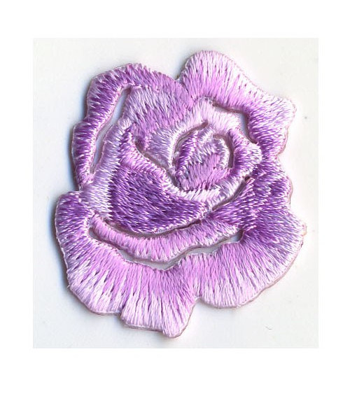 Small purple rose iron-on patch