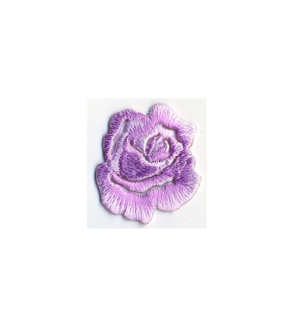 Small purple rose iron-on patch