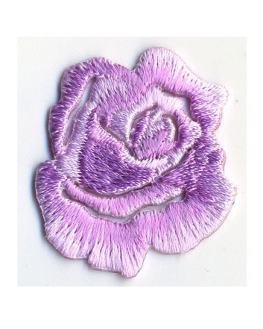 Small purple rose iron-on patch