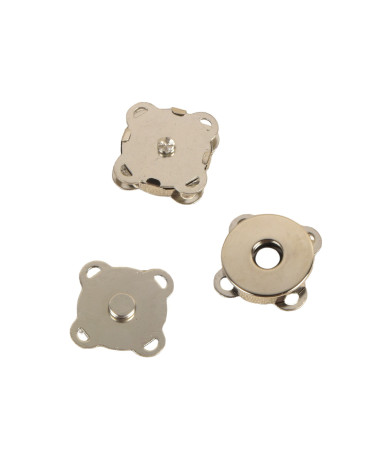 Set of 2 silver magnet fasteners to sew on 18mm