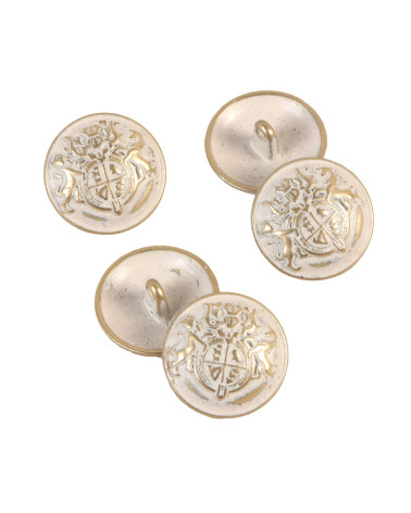 White gold coat of arms button 20mm