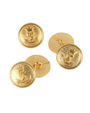 White gold coat of arms button 18mm