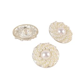 Bouton perles blanc 15mm