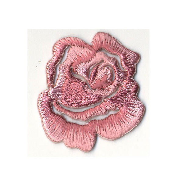 Ecusson thermocollant petite rose rose