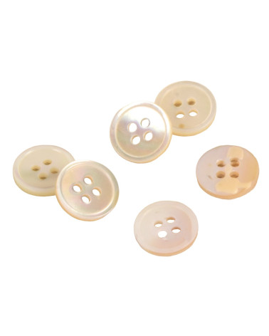 Bouton en nacre 4 trous naturel 10mm