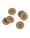 Bouton 4 trous bord large beige foncé 22mm