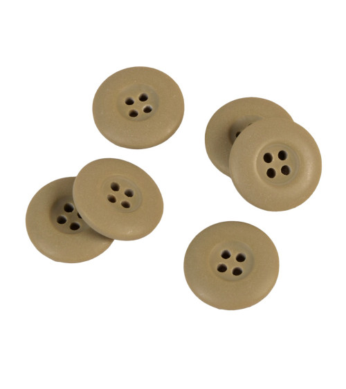 Bouton 4 trous bord large beige foncé 22mm