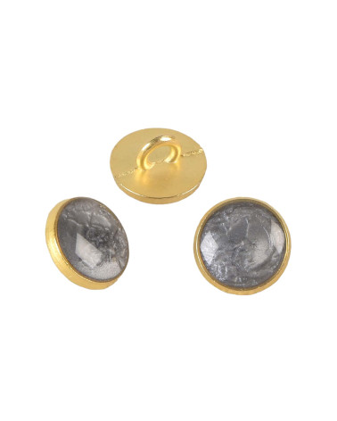 Set mit 6 dunkelgrau lackierten Metallknöpfen 11 mm