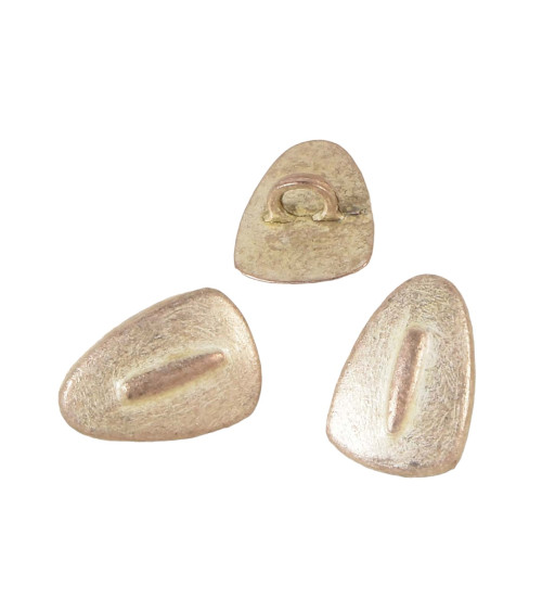 Lot de 6 boutons triangle or rosé 15mm