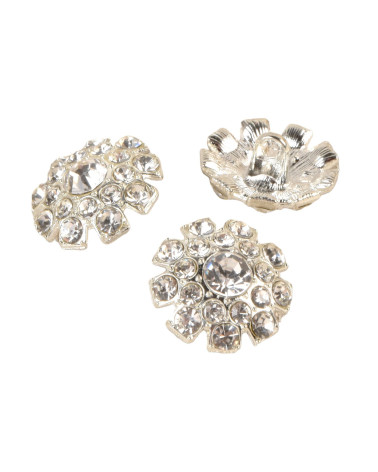 Set mit 6 weißen Strassknöpfen, 18 mm