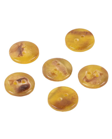 Set mit 6 Knöpfen aus Steinimitat in Cognac-Bronze, 15 mm