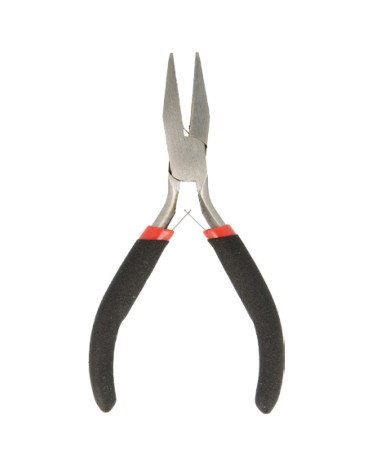 Flat steel pliers for holding and bending metal wire
