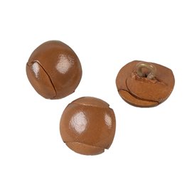 Lot de 6 boutons cuir véritable bronze alezan 15mm