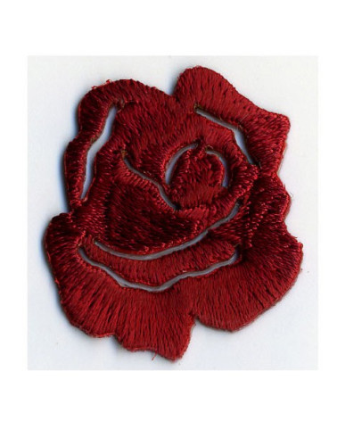 Iron-on patch small deep red rose