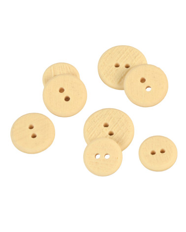 Set di 6 bottoni testurizzati beige chiaro a 2 fori
