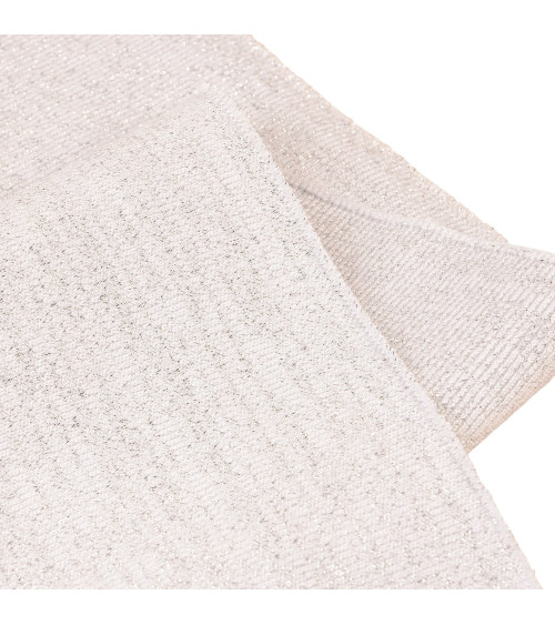 Ribbed edge band 1.2mx85mm white silver lurex