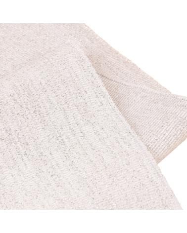 Ribbed edge band 1.2mx85mm white silver lurex
