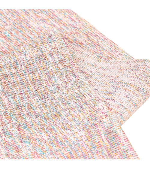 Ribbed edge band 1.2mx85mm white multicolor lurex