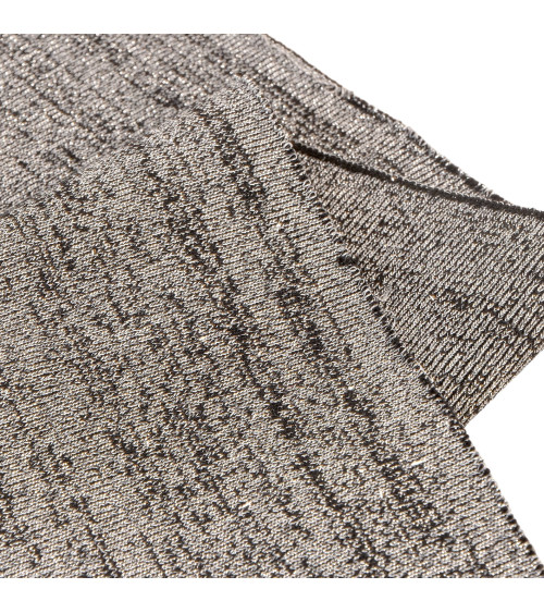 Ribbed edge band 1.2mx85mm black silver lurex