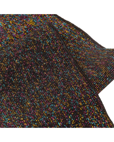 Ribbed edge band 1.2mx85mm black multicolor lurex