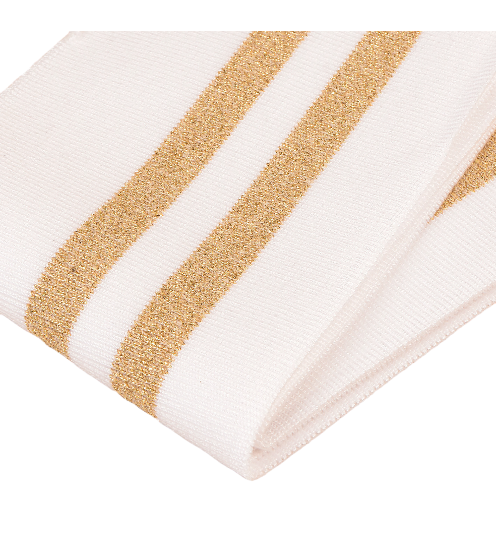 Ribbed edge band 1.2mx85mm white gold lurex