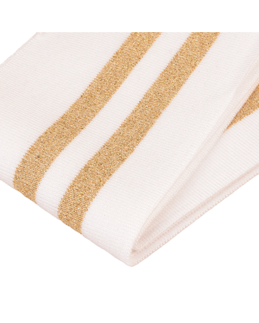 Ribbed edging strip 1.2mx85mm white gold lurex
