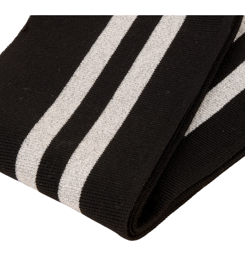 Ribbed edge band 1.2mx85mm black silver lurex