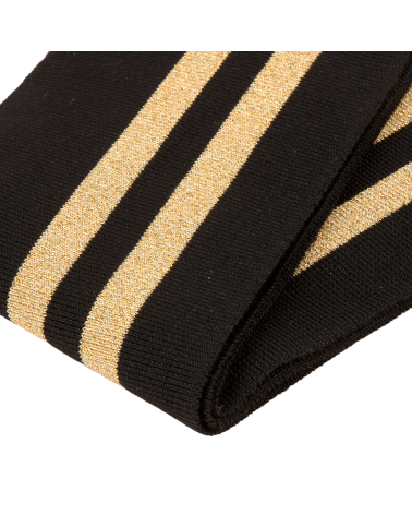 Geripptes Kantenband 1,2 m x 85 mm, Schwarzgold-Lurex