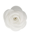 Broche fleur pistils blanc