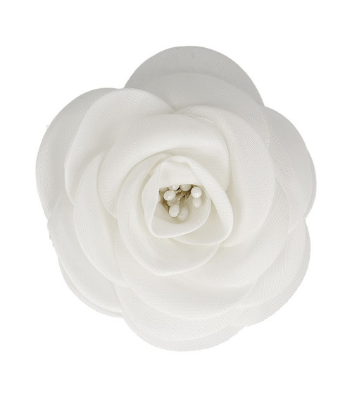 Broche fleur pistils blanc