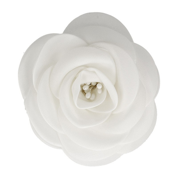 Broche fleur pistils blanc