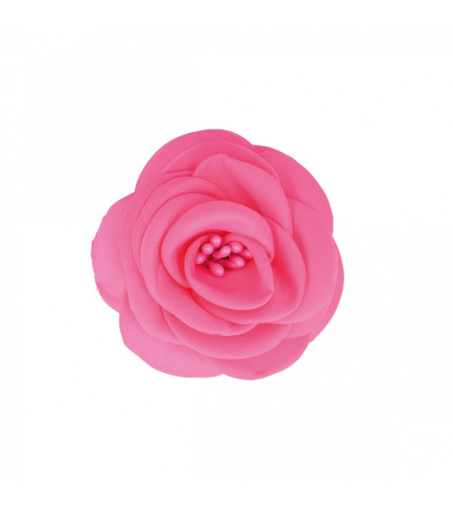 Broche fleur pistils fuchsia