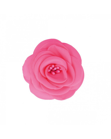 Broche fleur pistils fuchsia