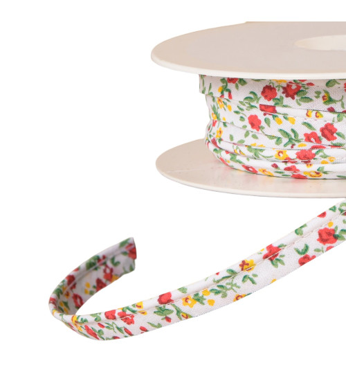 25m spool piping small liberty style flowers 10mm red