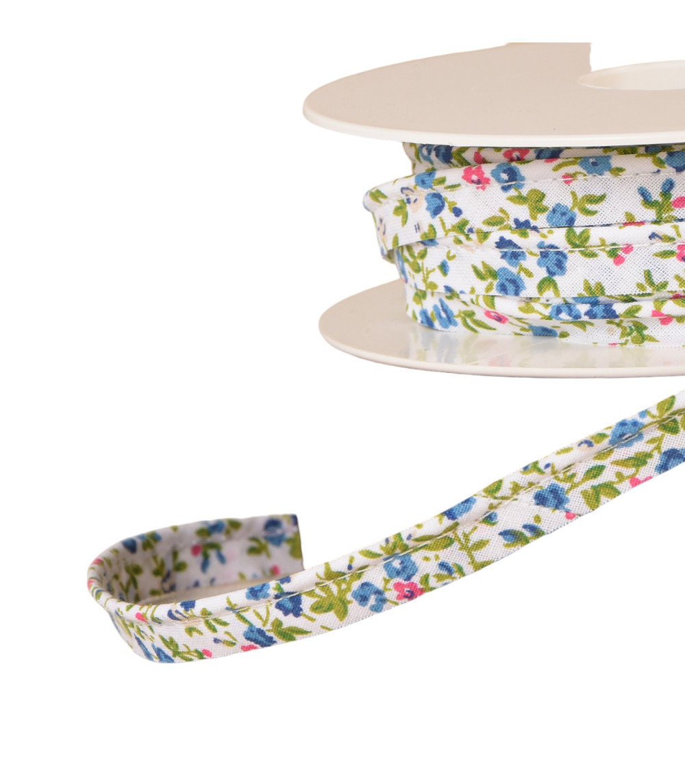 25m spool piping small liberty style flowers 10mm anise green