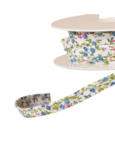 25m spool piping small liberty style flowers 10mm anise green