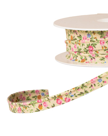 25m spool of small liberty style flower piping 10mm ecru