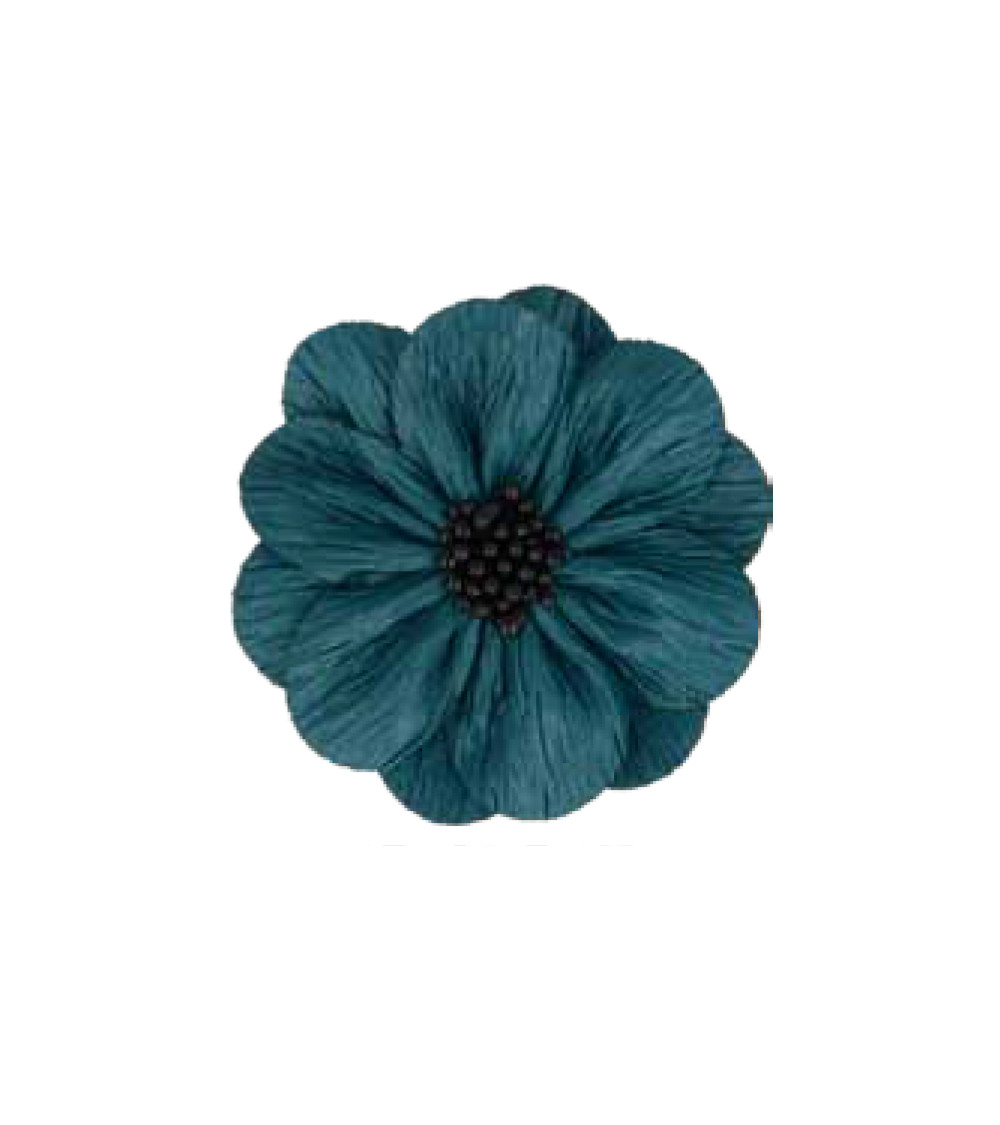 Canary poppy flower on brooch