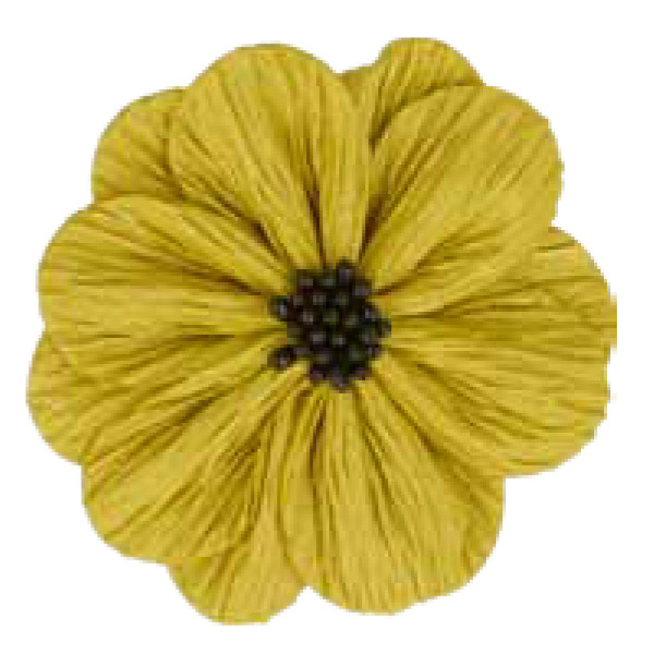 Fleur coquelicot jaune sur broche