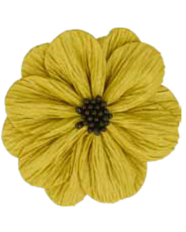 Yellow poppy flower on brooch