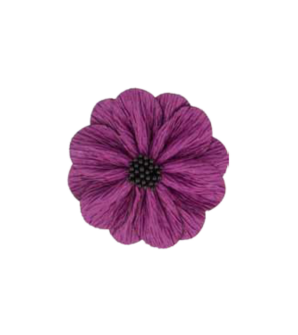 Lilac poppy flower on brooch