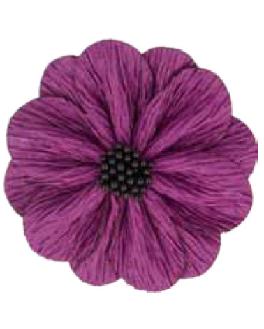 Lilac poppy flower on brooch