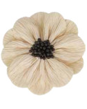 Fleur coquelicot beige sur broche