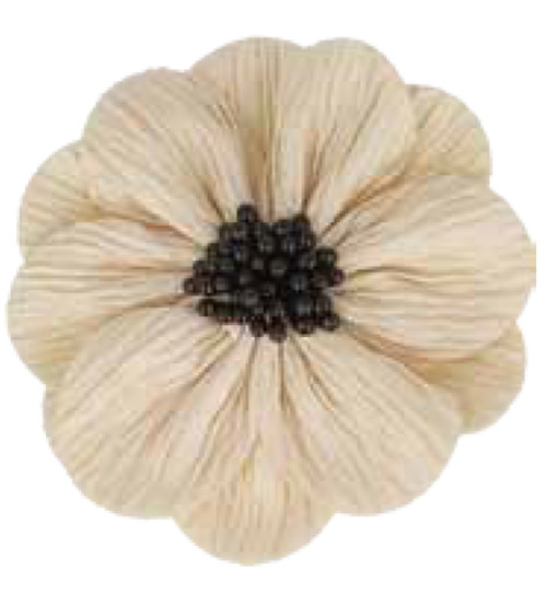 Beige Mohnblume auf Brosche